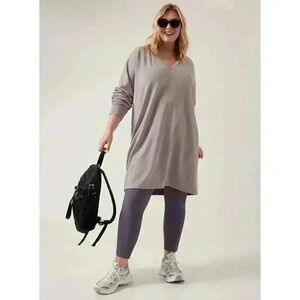 Athleta Grey Seasoft Long Sleeve Dress - size Small